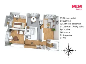 Prodej bytu 3+1, Praha - Záběhlice, Švehlova, 72 m2