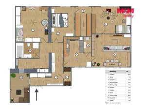 Prodej bytu 4+1, Kryry, Hlavní, 127 m2