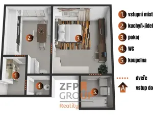 Prodej bytu 1+1, Znojmo, Loucká, 42 m2