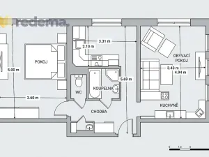 Prodej bytu 2+1, Praha - Břevnov, Brunclíkova, 53 m2