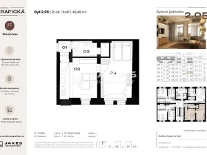 Pronájem bytu 2+kk, Praha - Smíchov, Grafická, 42 m2