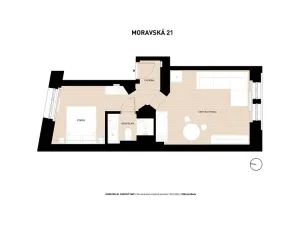 Pronájem bytu 2+kk, Karlovy Vary, Moravská, 36 m2
