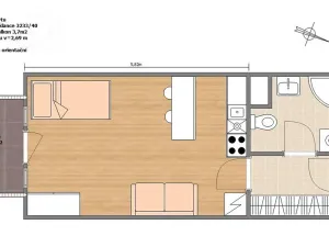 Pronájem bytu 1+kk, Praha - Smíchov, Na Neklance, 29 m2