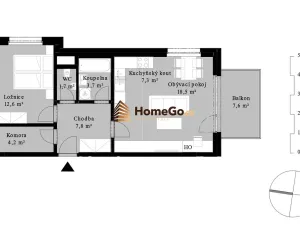 Pronájem bytu 2+kk, Praha - Modřany, Kolmanova, 66 m2