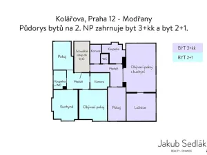 Prodej bytu 3+kk, Praha - Modřany, Kolářova, 70 m2