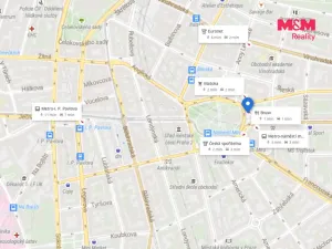 Pronájem kanceláře, Praha - Vinohrady, náměstí Míru, 92 m2
