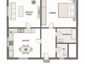 Pronájem bytu 2+1, Náchod - Pavlišov, 72 m2