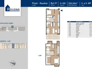 Prodej bytu 4+kk, Plzeň, Na Roudné, 104 m2