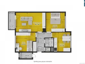 Prodej bytu 3+1, Praha - Točná, K Závorám, 75 m2