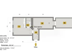 Prodej bytu 2+kk, Praha - Vršovice, Černomořská, 43 m2