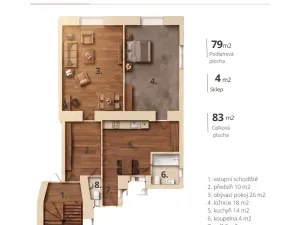 Prodej bytu 2+1, Brno - Staré Brno, Pekařská, 83 m2