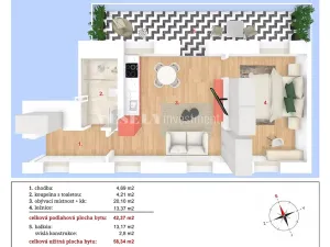Prodej bytu 2+kk, Praha - Nusle, Boleslavova, 58 m2