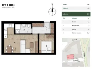 Prodej bytu 2+kk, Praha - Smíchov, Na Plzeňce, 44 m2