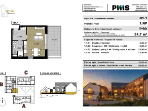 Prodej bytu 1+kk, Tuchoměřice, 49 m2
