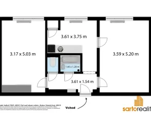 Prodej bytu 2+1, Ústí nad Labem, Dukelských hrdinů, 53 m2