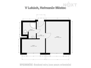 Pronájem bytu 1+1, Heřmanův Městec, V Lukách, 34 m2