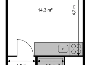 Pronájem bytu 1+kk, Velké Hamry, 24 m2