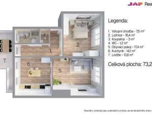 Pronájem bytu 2+1, Brno, Minská, 73 m2