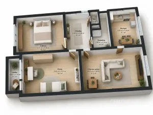 Prodej podílu bytu 3+1, Děčín, Kosmonautů, 79 m2