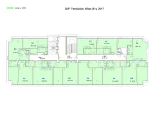 Pronájem bytu 2+kk, Pardubice, třída Míru, 54 m2
