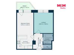Prodej bytu 2+kk, Milovice - Mladá, Slepá, 46 m2