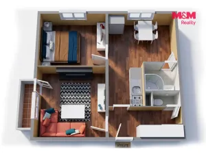 Prodej bytu 2+1, Kynšperk nad Ohří, náměstí SNP, 46 m2
