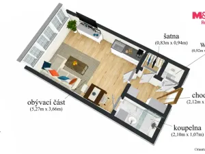 Prodej bytu 1+kk, Litvínov - Horní Litvínov, Koldům, 26 m2