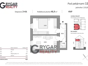 Prodej bytu 2+kk, Praha - Vysočany, Pod pekárnami, 49 m2