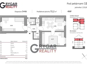 Prodej bytu 3+kk, Praha - Vysočany, Pod pekárnami, 72 m2