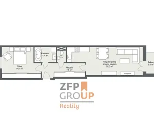 Prodej bytu 2+kk, Praha - Libeň, Braunerova, 54 m2