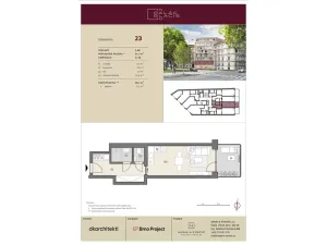 Prodej bytu 1+kk, Brno, Koliště, 29 m2