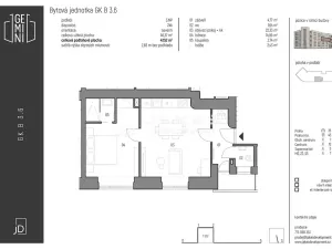 Pronájem bytu 2+kk, Kolín, Zengrova, 48 m2
