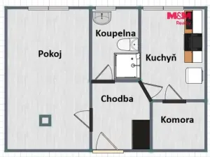 Prodej bytu 1+1, Kostelec nad Orlicí, Rudé armády, 32 m2
