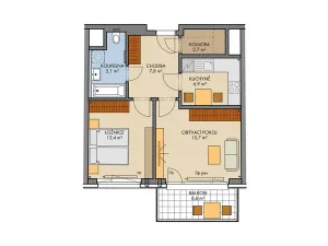 Prodej bytu 2+1, Praha - Chodov, Bartůňkova, 53 m2