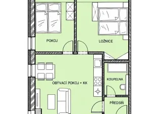 Pronájem bytu 3+kk, Kestřany, 50 m2