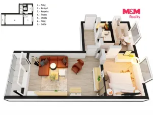 Prodej bytu 2+1, Praha - Záběhlice, Sněženková, 52 m2