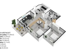 Pronájem bytu 3+kk, Praha - Chodov, Kloknerova, 75 m2
