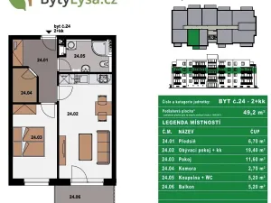 Prodej bytu 2+kk, Lysá nad Labem, Šípková, 49 m2
