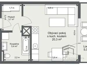 Prodej bytu 1+kk, Praha - Černý Most, Cukrova, 30 m2
