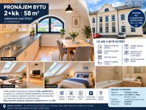 Pronájem bytu 2+kk, Jablonné nad Orlicí, Hradisková, 58 m2