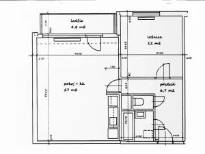 Prodej bytu 2+kk, Brno, Oblá, 50 m2