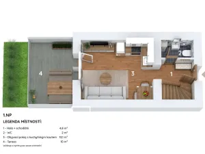 Prodej bytu 2+kk, Horní Maršov, Promenáda, 38 m2