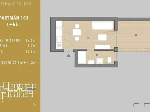 Prodej apartmánu, Javorník, 21 m2