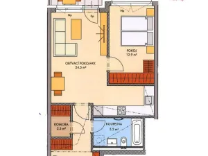 Prodej bytu 2+kk, Praha - Stodůlky, Siemensova, 54 m2