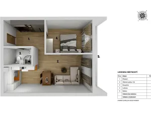 Prodej bytu 2+kk, Praha - Uhříněves, Přátelství, 39 m2