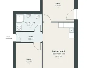 Prodej bytu 3+kk, Vochov, 52 m2