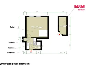 Prodej bytu 1+kk, Plzeň - Lobzy, Rokycanská, 30 m2