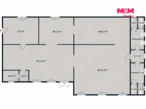 Pronájem výrobních prostor, Neratovice, Mánesova, 235 m2