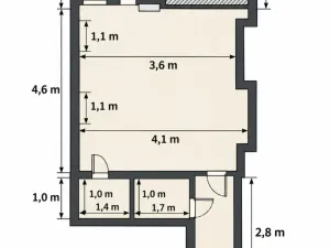 Pronájem bytu 2+kk, Libochovice, Tyršova, 44 m2