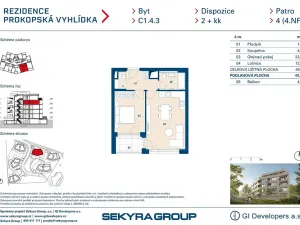 Prodej bytu 2+kk, Praha - Jinonice, Radlická, 47 m2